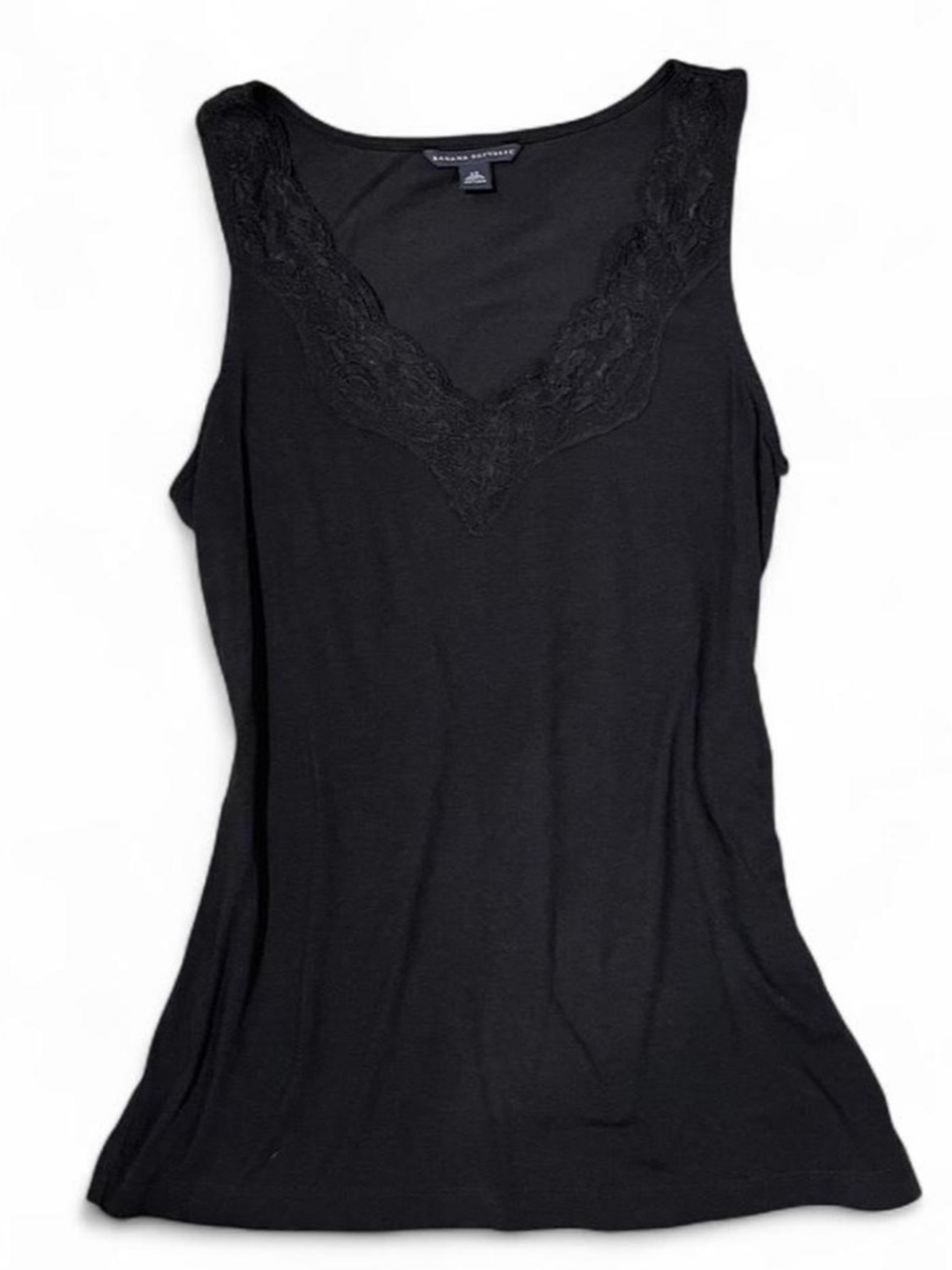 Banana Republic Black Lace-Trim Scoop Tank